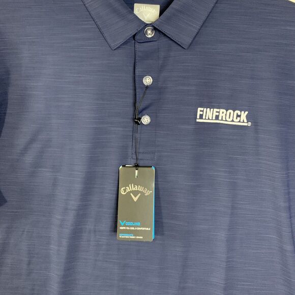 Callaway Golf Polo Shirt Men L Blue Collared Embroidered Logo Opti Dri Perform - Picture 8 of 10